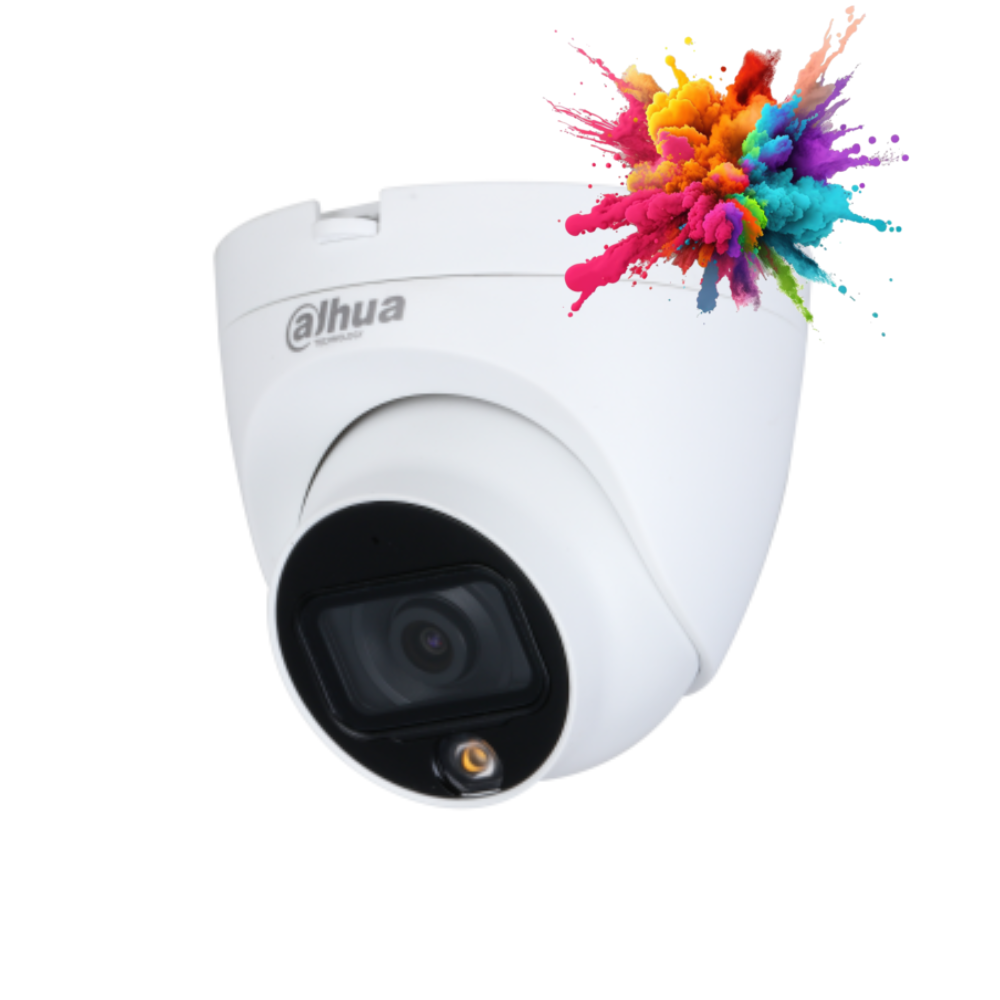 Cámara domo 2 MP FullColor Lente 2.8 mm 20 Metros de Iluminación Micrófono Integrado IP67 DH-HAC-HDW1239TLQ(-A)-LED
